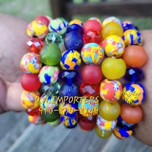 Glass beaded bracelets